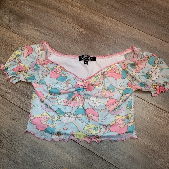 Dolls Kill Tops - Dollskill x Hello Kitty and friends Little twin stars mesh top!